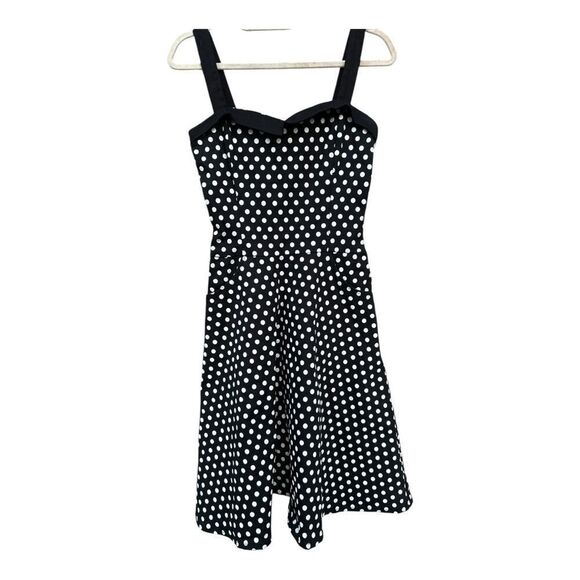 Switchblade Stiletto Pinup style black and white polka dot dress size small boho - Picture 1 of 6